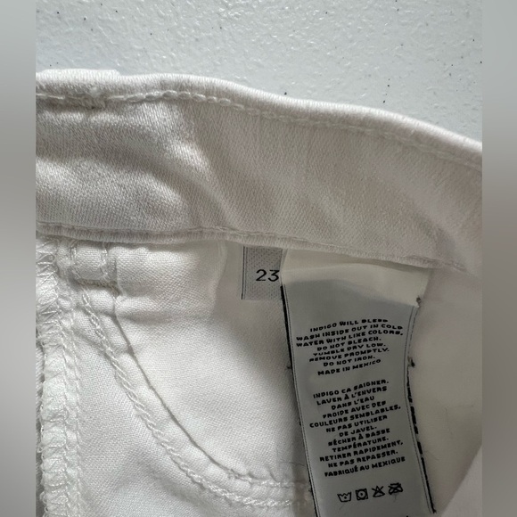 J BRAND Lela Mid Rise Destructed Pencil white Denim Skirt distressed look 23 - Picture 6 of 9